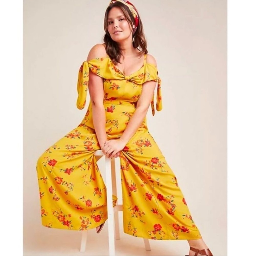 NWT Anthropologie Londonderry floral jumpsuit size 16